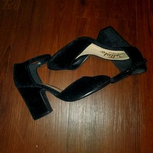 Velvety Black Mary Jane Heels